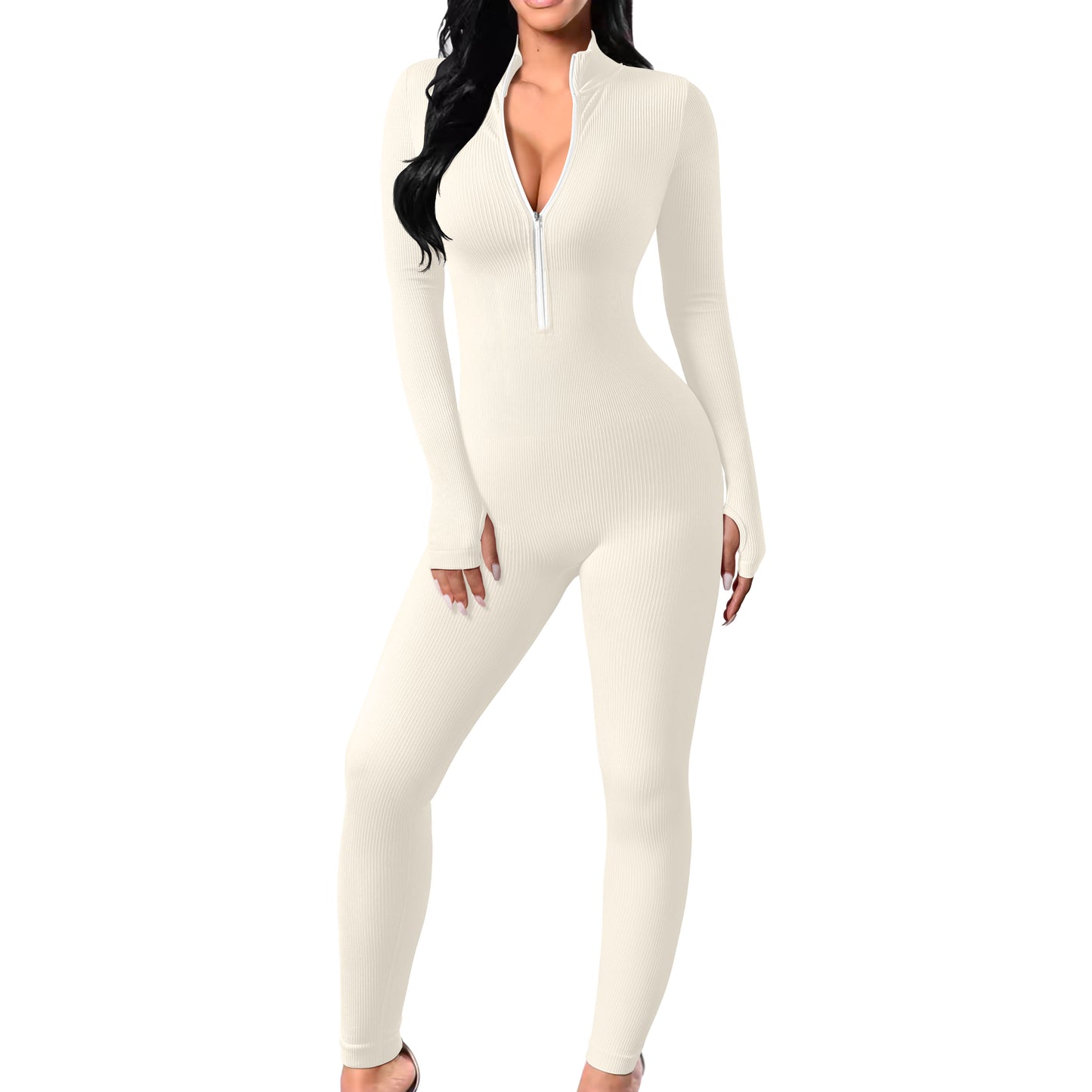 Puffé Sculpt Zipper Jumpsuit – Winter Luxe Edition