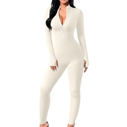 Puffé Sculpt Zipper Jumpsuit – Winter Luxe Edition