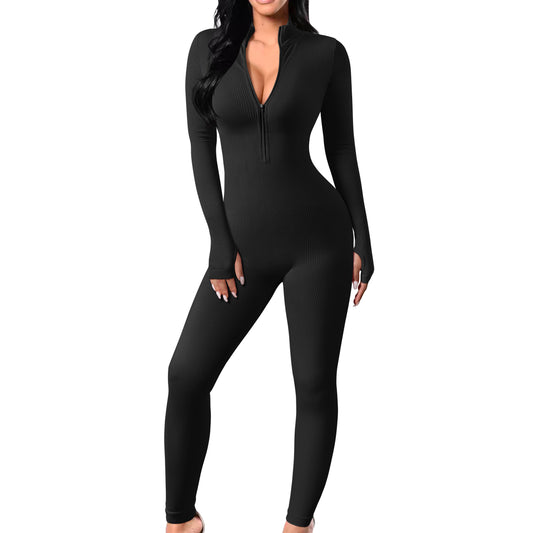 Puffé Sculpt Zipper Jumpsuit – Winter Luxe Edition